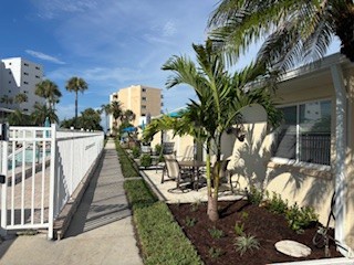 Private patio with outdoor dining