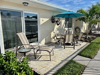 Private patio with outdoor dining