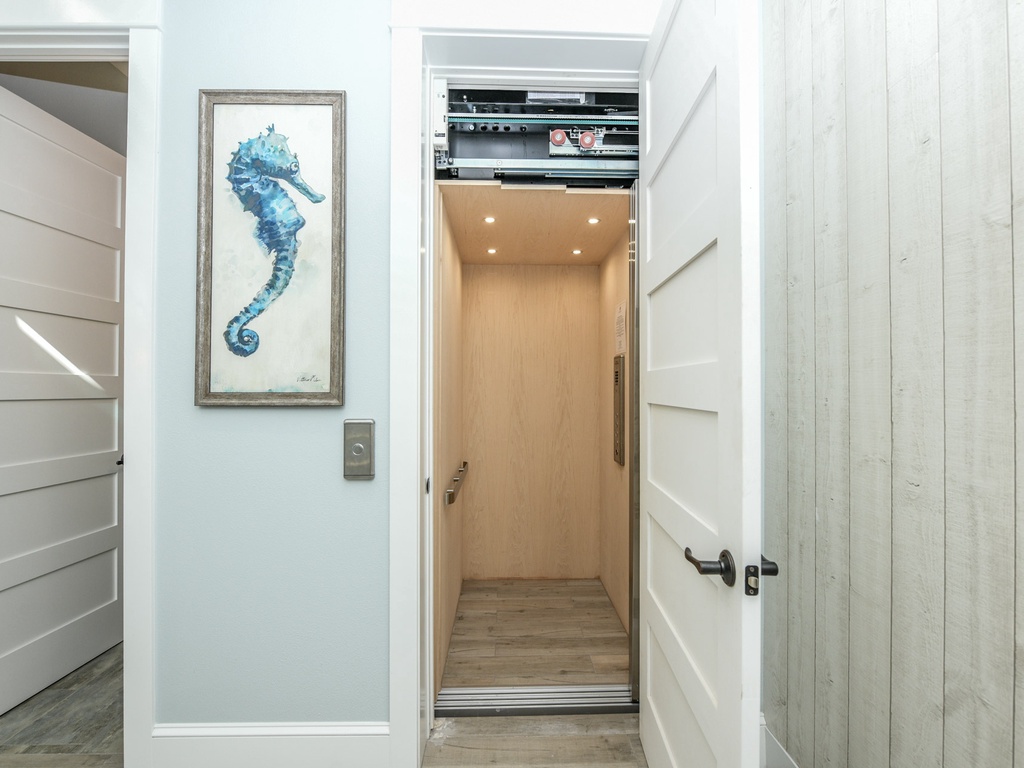 Elevator access to the upper levels