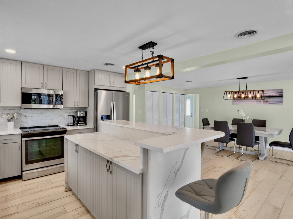 Kitchen view and dining area