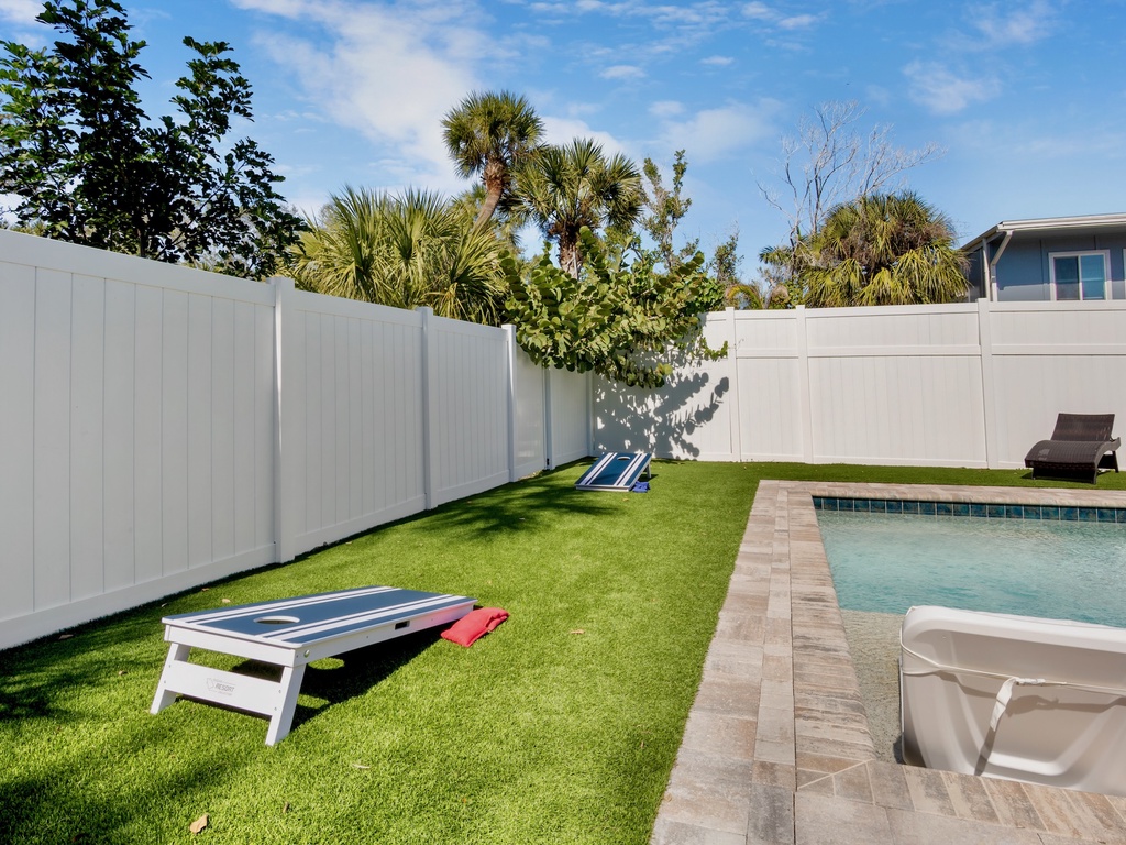 Your private oasis with cornhole