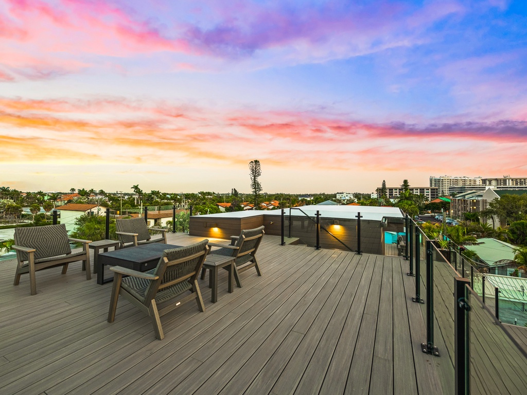 Rooftop deck with comfortable seating