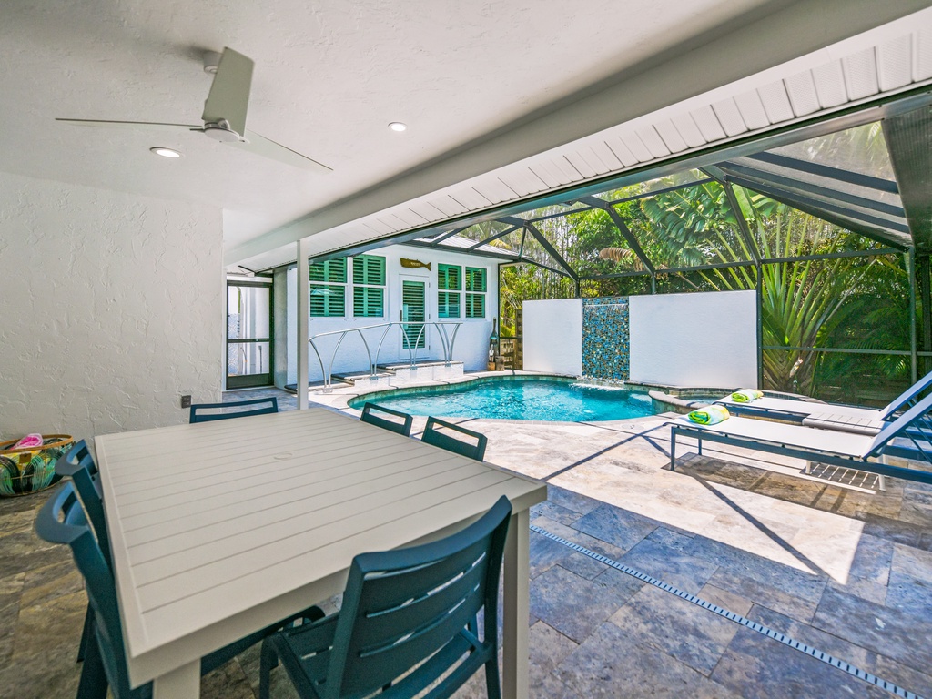 Outdoor dining table for family meals