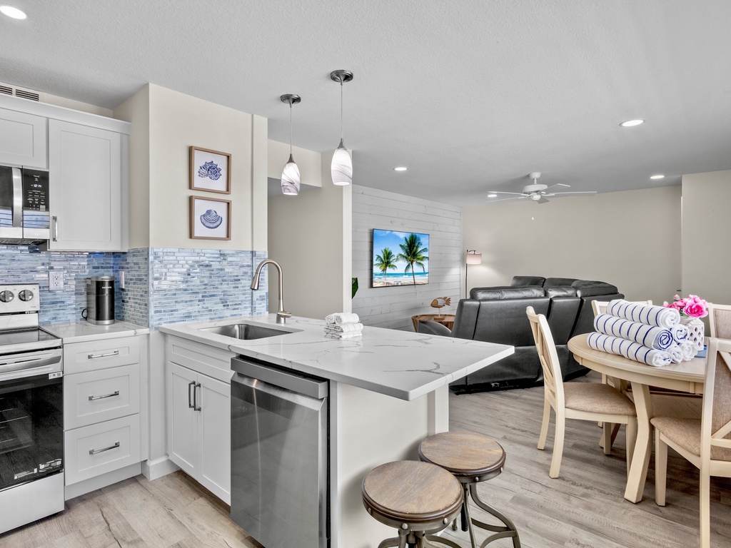 Bright kitchen with cooking essentials