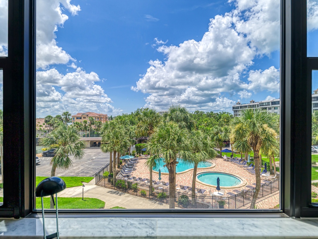 Primary Bedroom, Tropical Pool Views