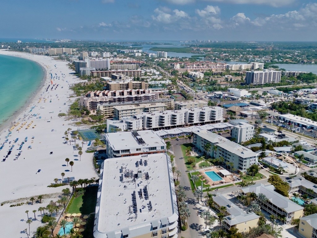 Aerial View - Sun N Sea #1 by Siesta Key Luxury Rental Properties