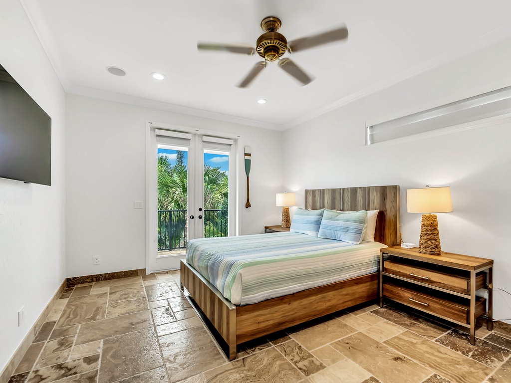 Fourth Bedroom, Queen bed with balcony access