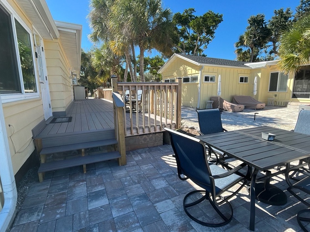 Patio with seating and dining