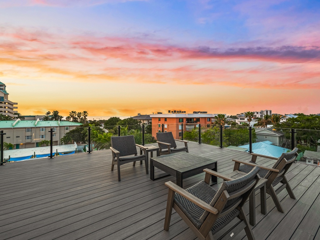 Rooftop deck with comfortable seating