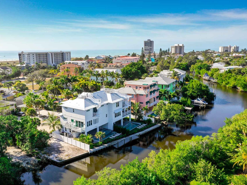 Above corner view of home