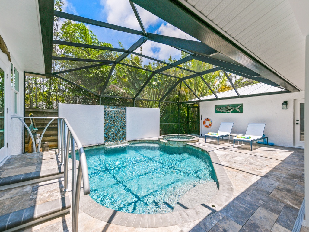 Poolside lounge chairs for sunbathing