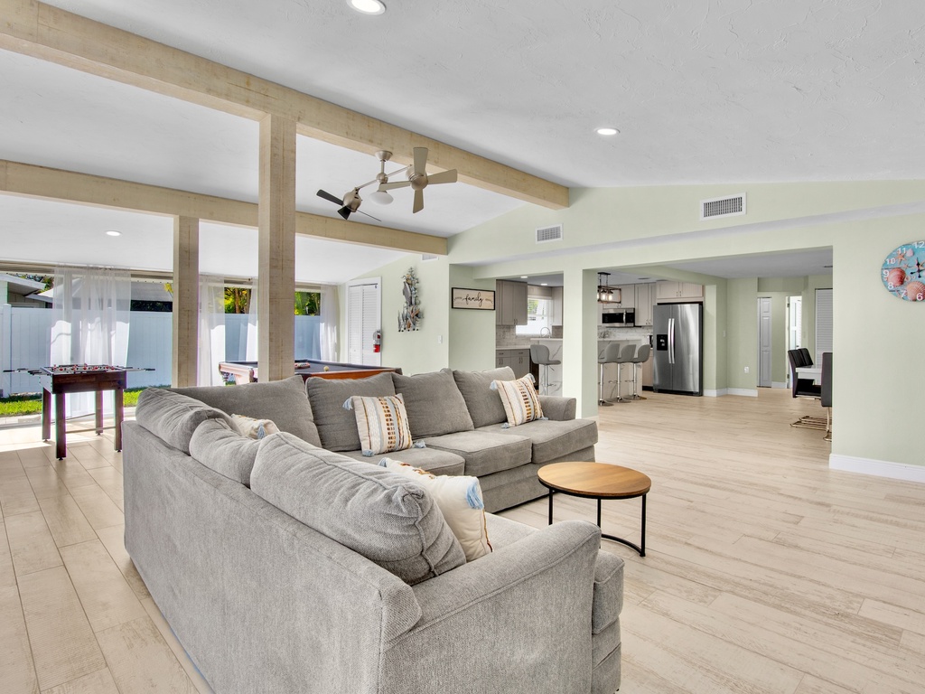 Bright open-concept living space