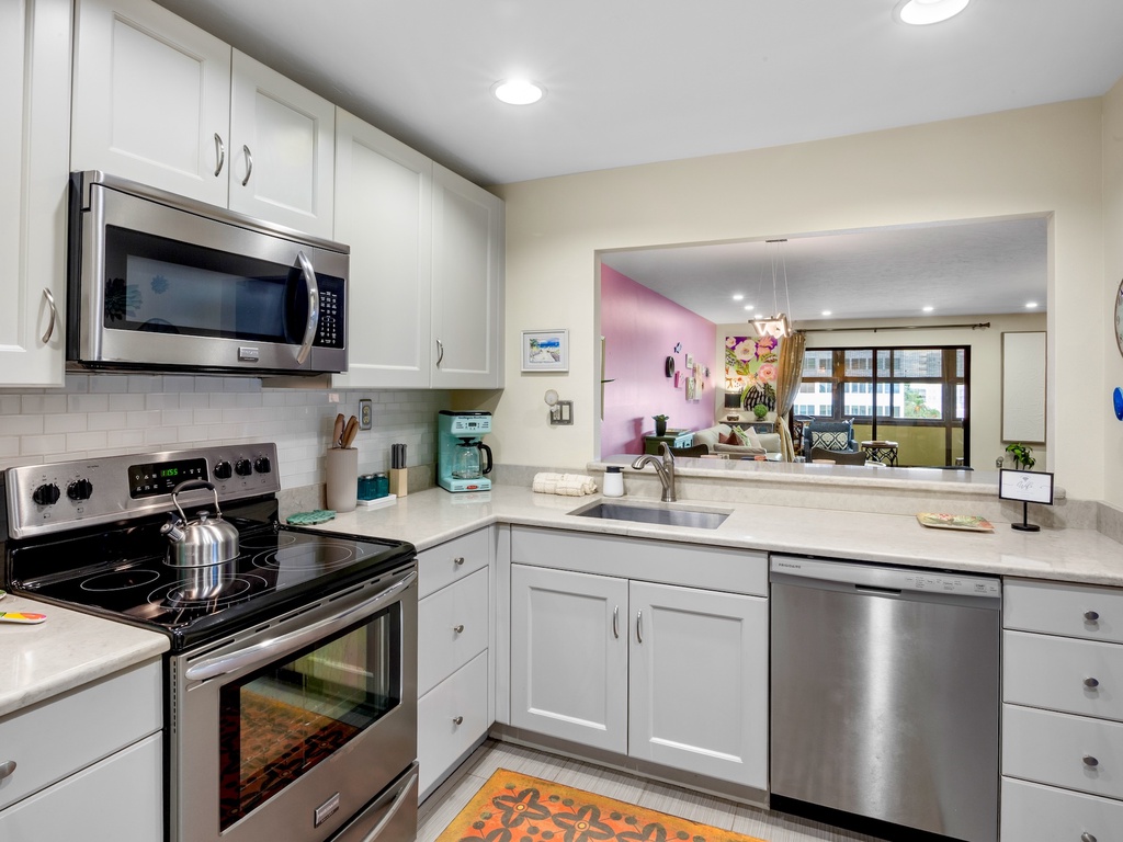 Bright kitchen with cooking essentials