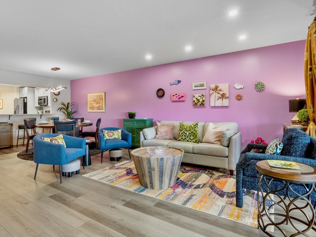 Inviting lounge area with natural light