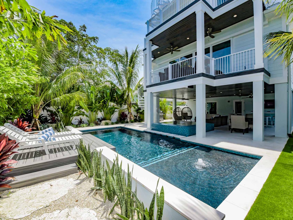 Private Pool with Poolside Dining and Lounge Area