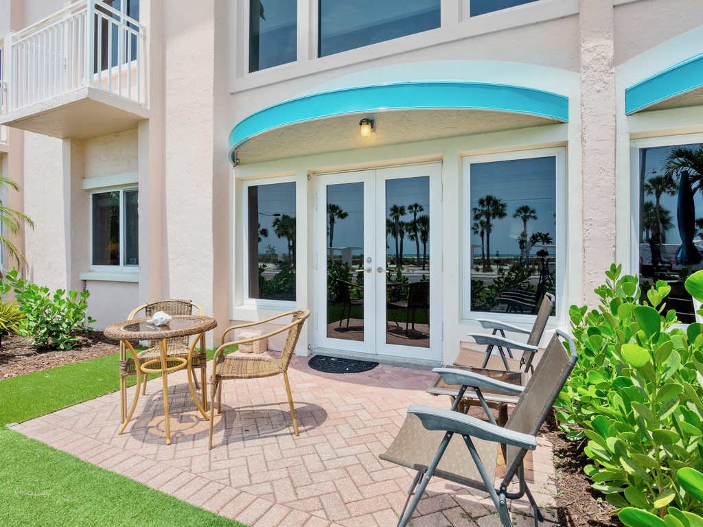 Private patio with outdoor seating