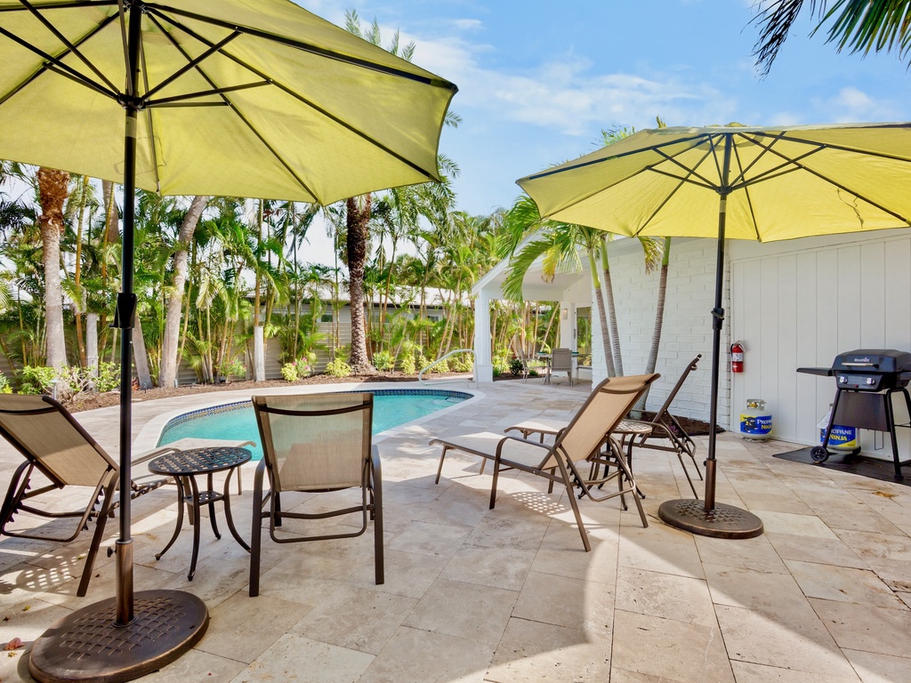Pool with comfortable lounge chairs