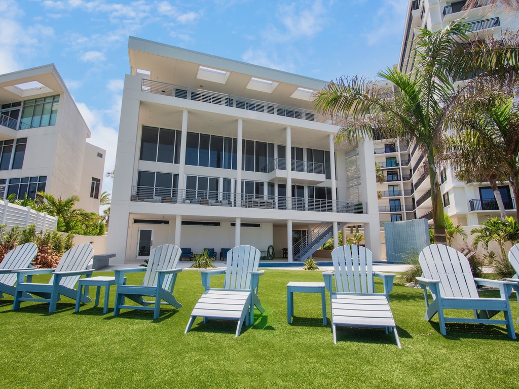 Outdoor lounge with beautiful water vistas