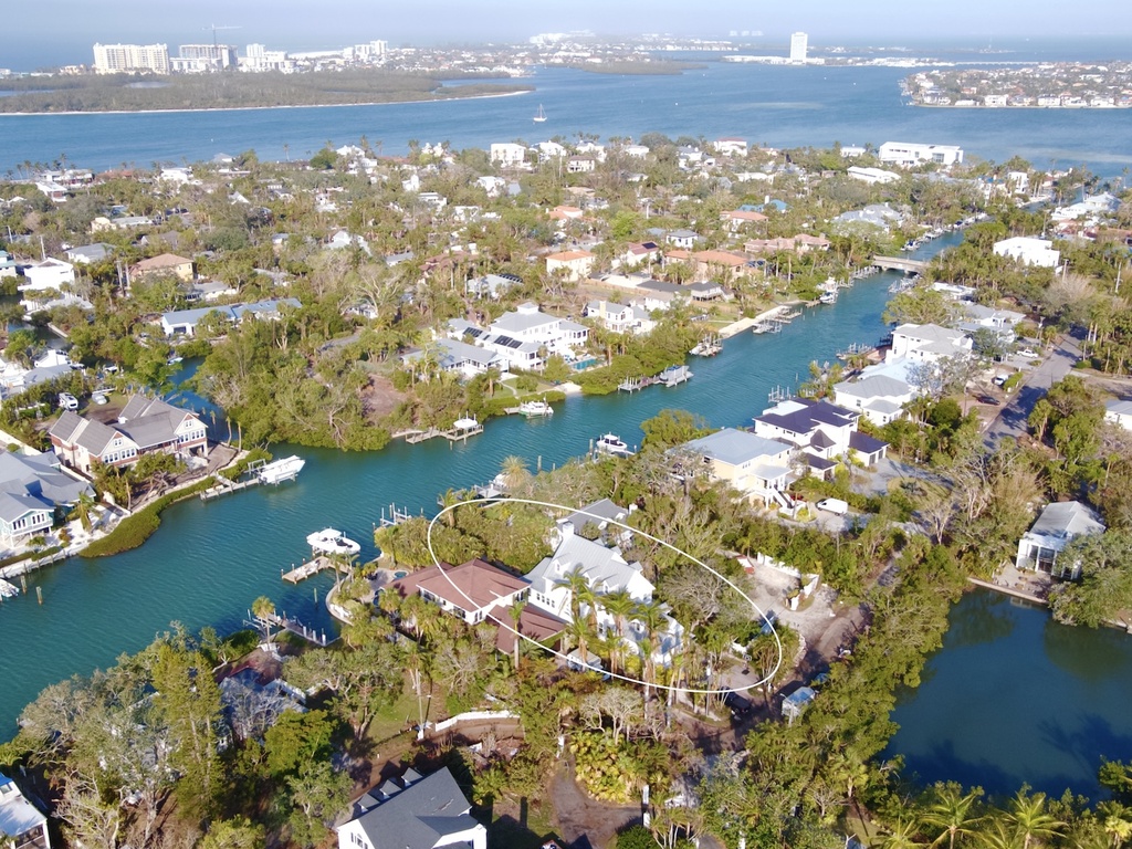 Aerial View of Canal Home