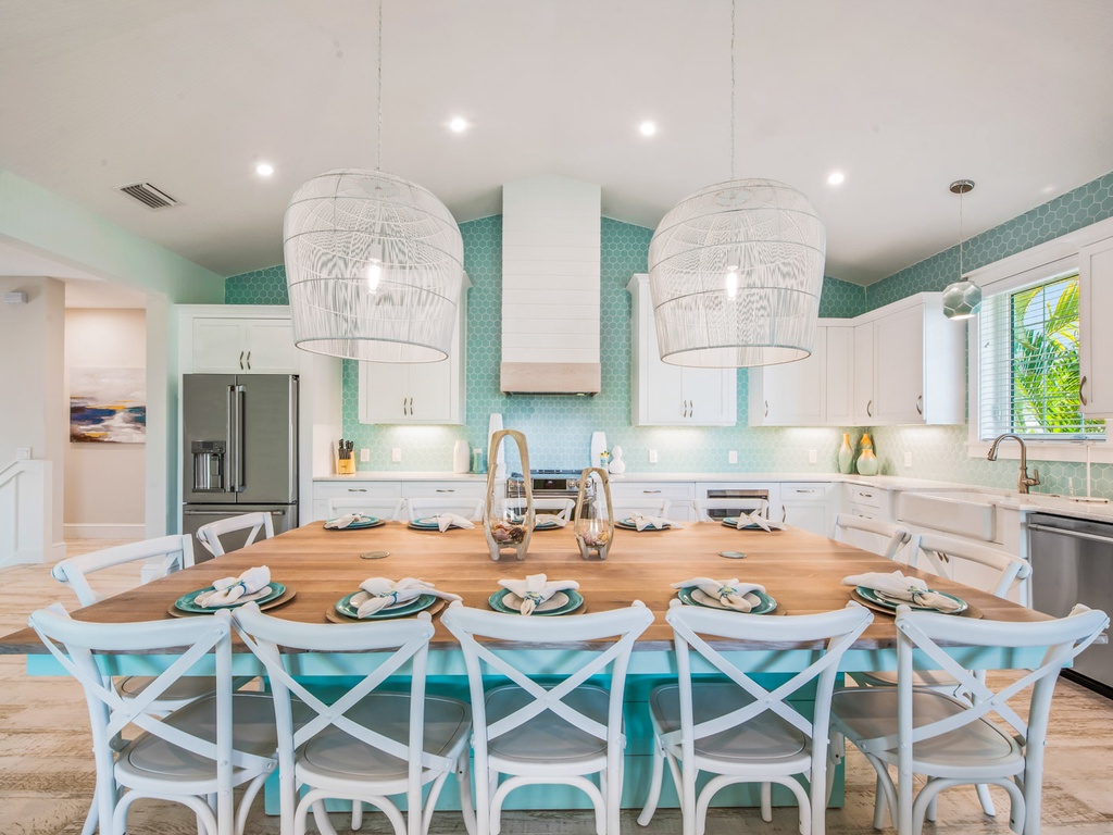 Dining room table with seating for 14