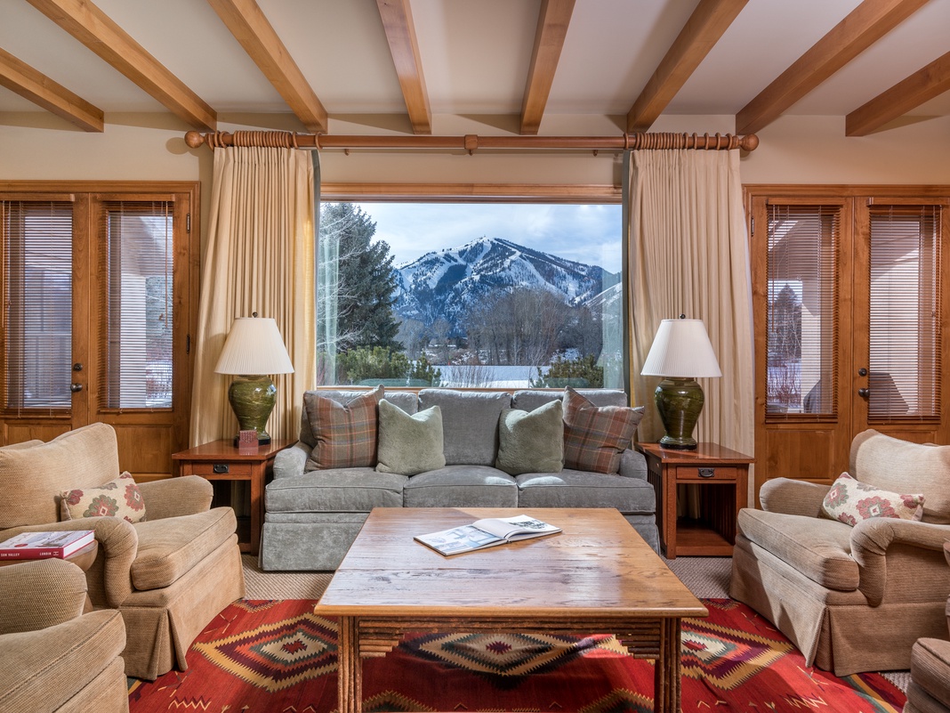 Sink into plush seating while admiring spectacular mountain views through your picture window.