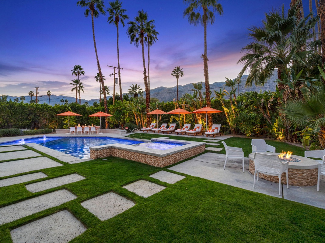Palm Desert paradise with sparkling pool, spa, and mountain views creates the perfect desert escape.