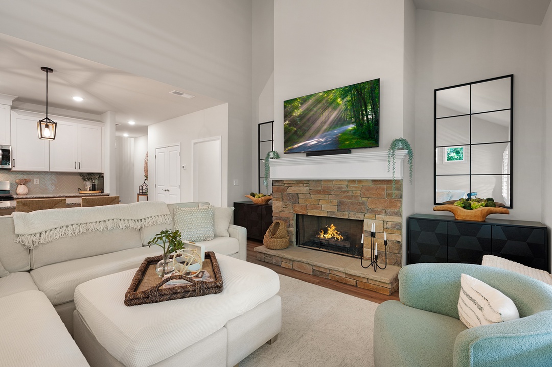 Pinebrook Haven - Living Room with Gas Fireplace