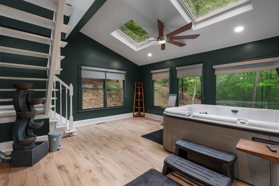 Modern Marble - Middle Level Enclosed Hot Tub Room