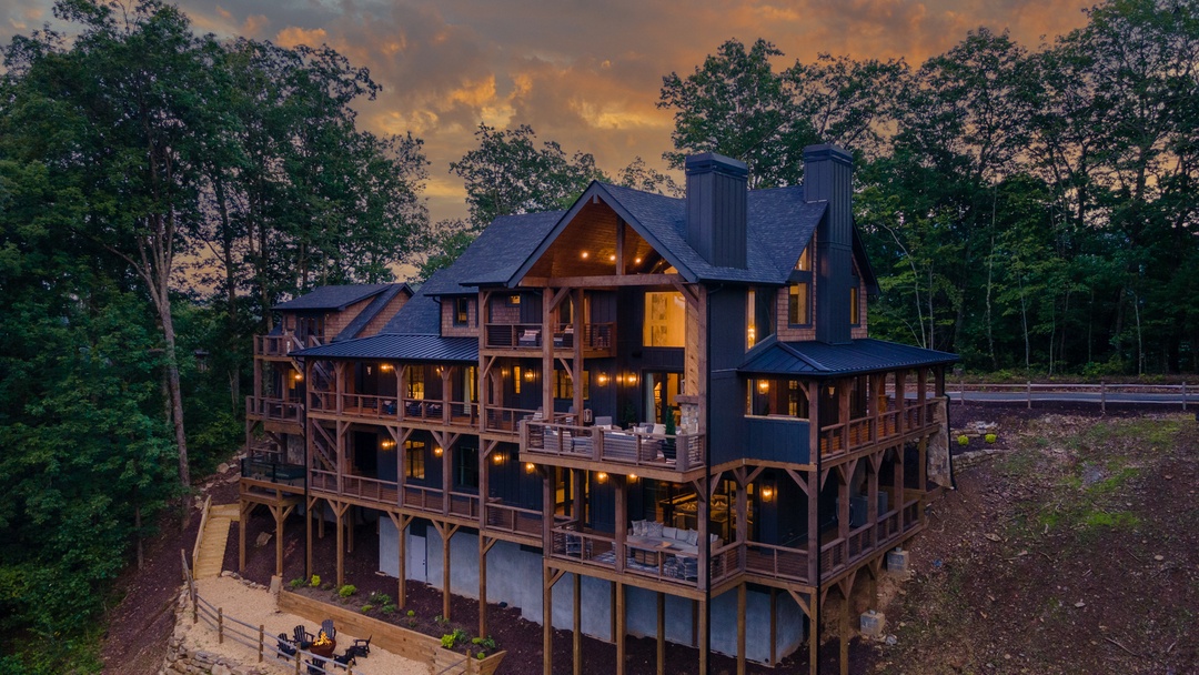 The Sanctuary: Rear View at Dusk