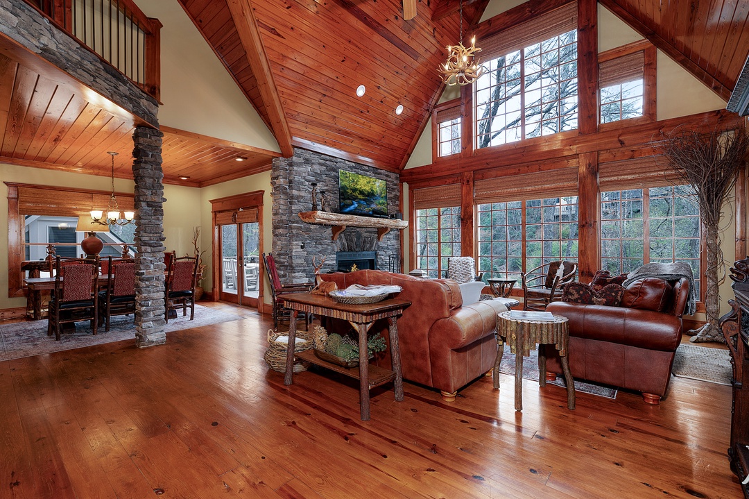The Lodge on Cartecay - Entry Level Living Room