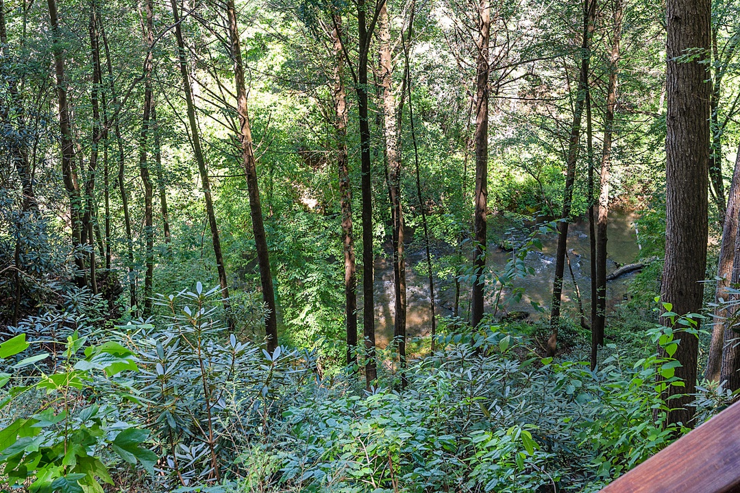 Hazy Hideaway - Entry Level Deck View of Creek
