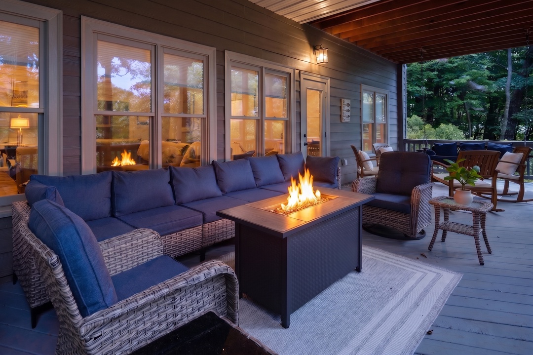 Whitetail Ridge Hideaway - Lower Level Deck with Fire Table