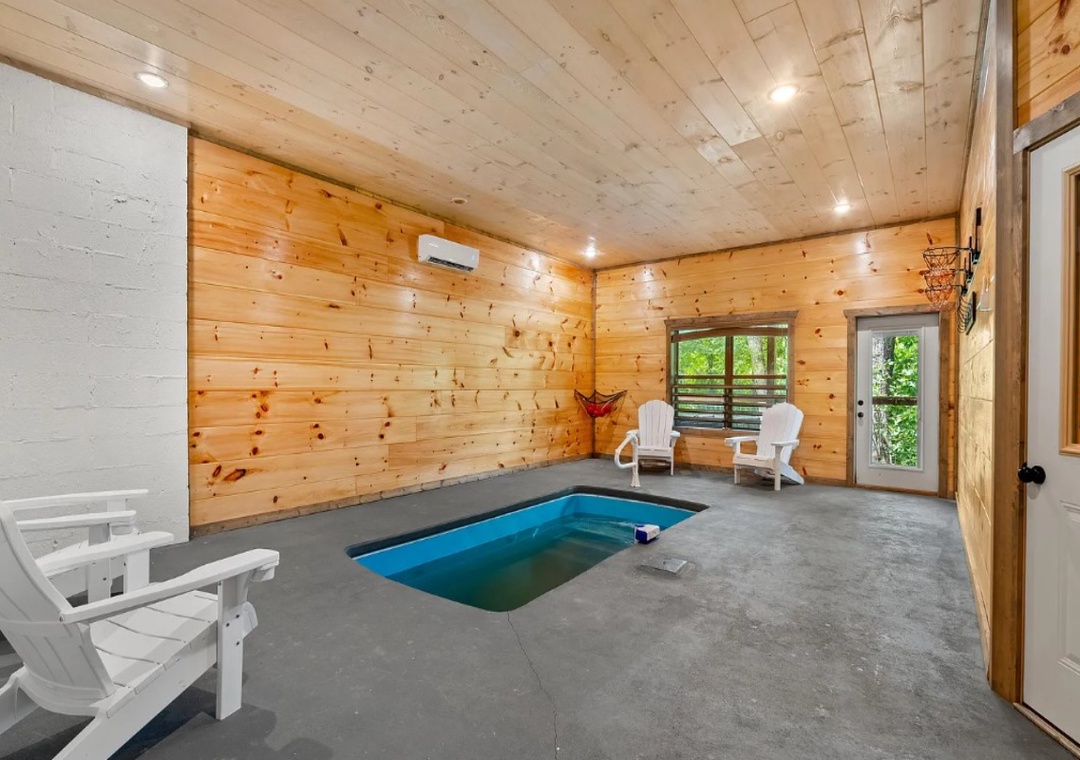 Magical Meadow's private heated indoor pool