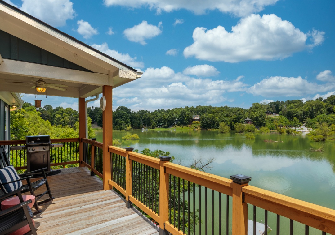 Sip your morning coffee on the covered deck and soak in the peaceful lakefront setting—your own private retreat with serene water views, fresh air, and a grill ready for sunset dinners.