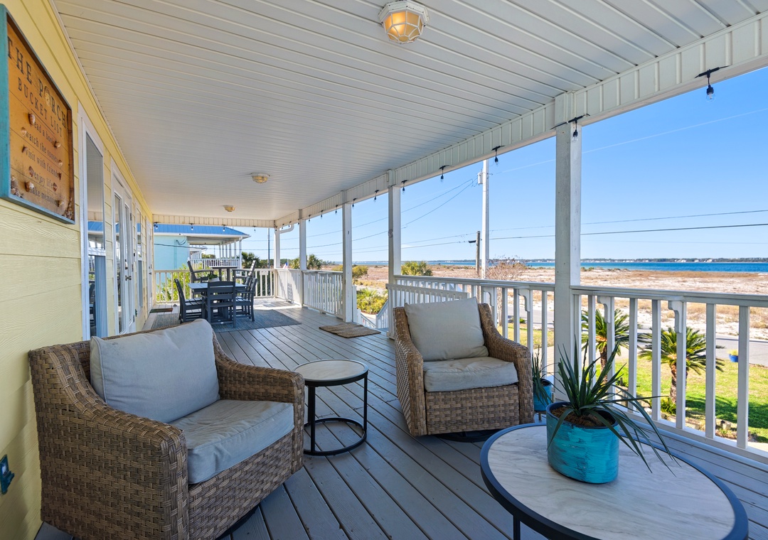 Large deck with water views
