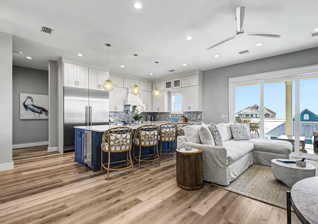 Second floor living and kitchen space