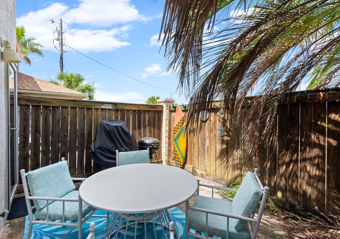 Geaux Coastal fenced patio space