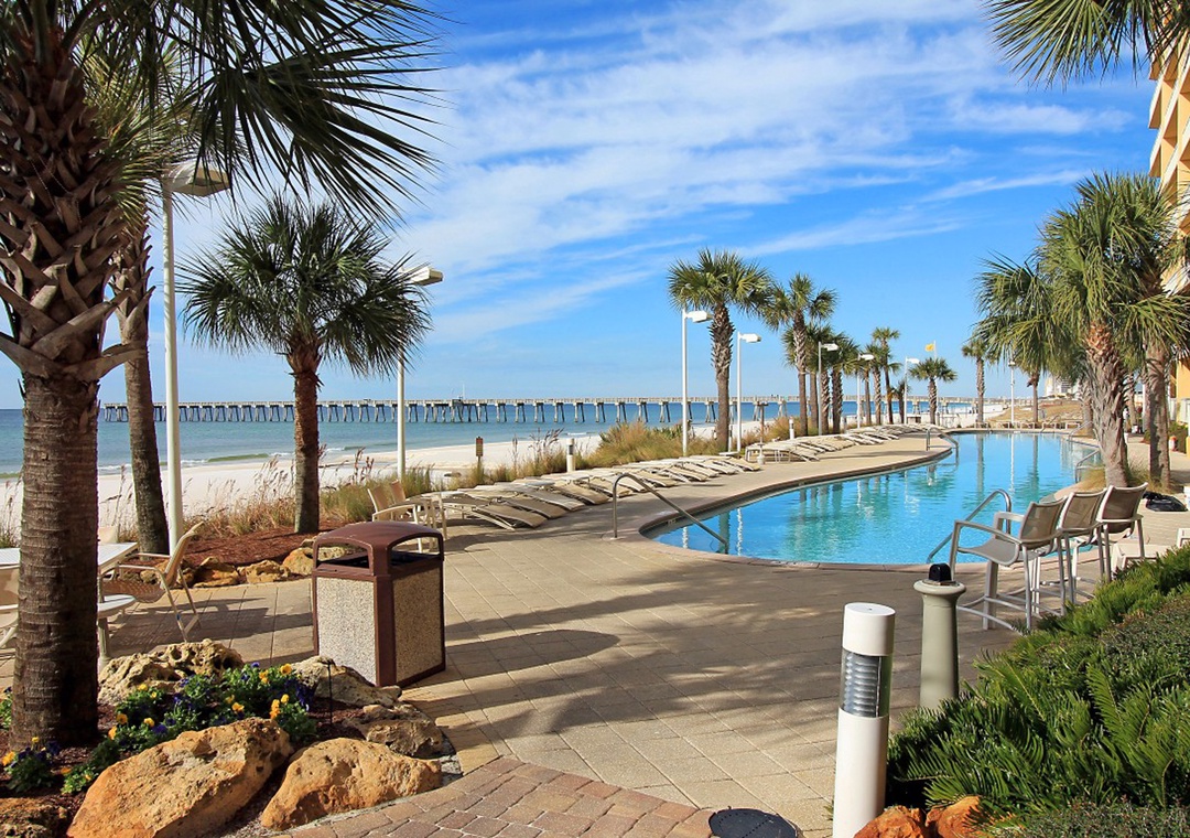 Lovely Landscaping by the Pools