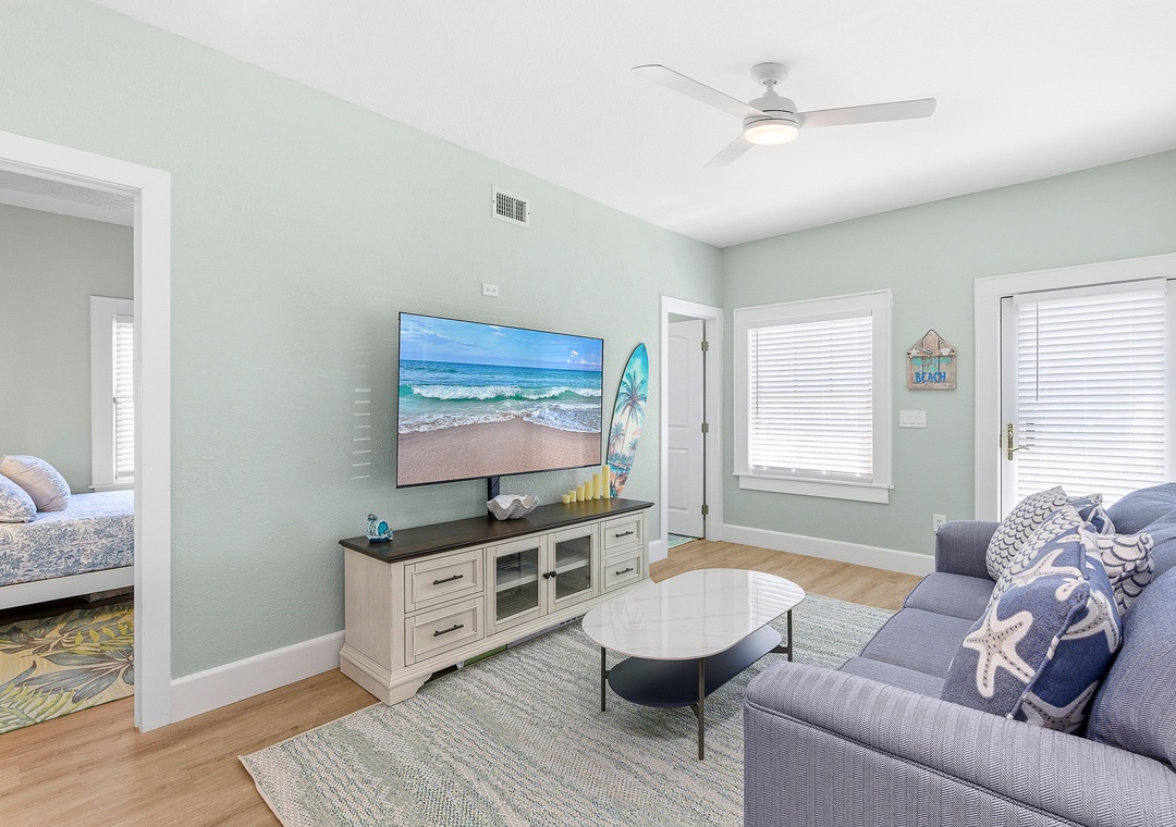Living Room with large flat-screen TV