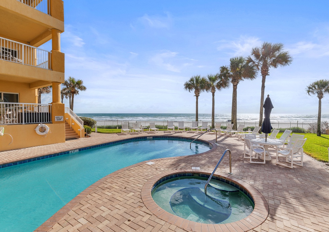 Oceanfront Pool and Hot Tub
