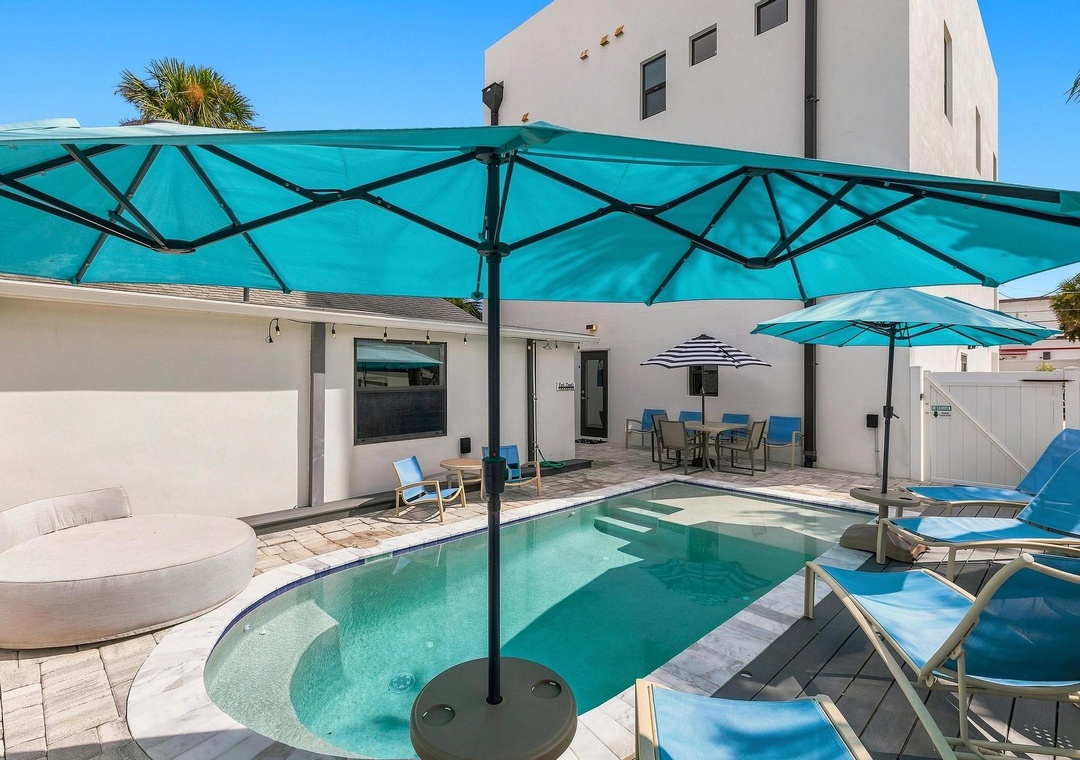 Relax by the private saltwater pool