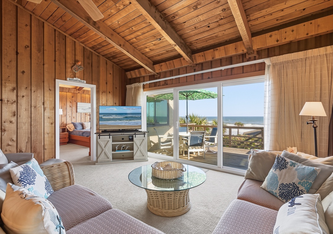 Living room with ocean views