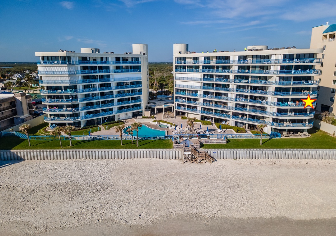 View of Ebb Time from the beach