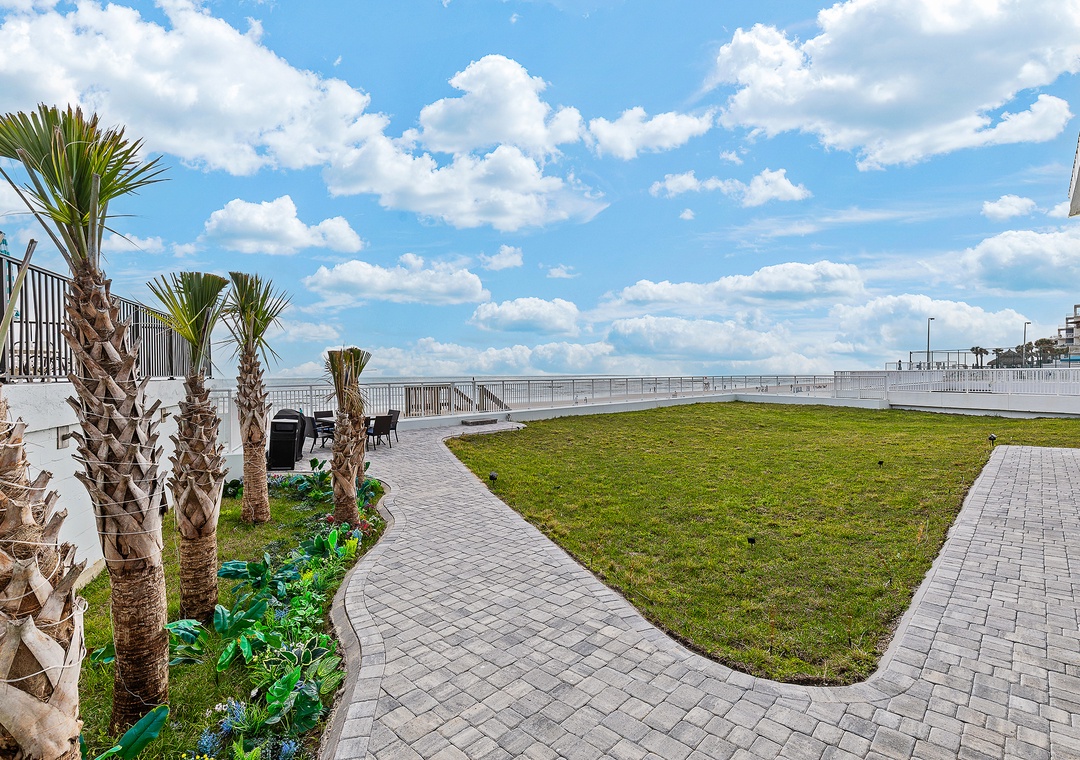 Manicured landscaping