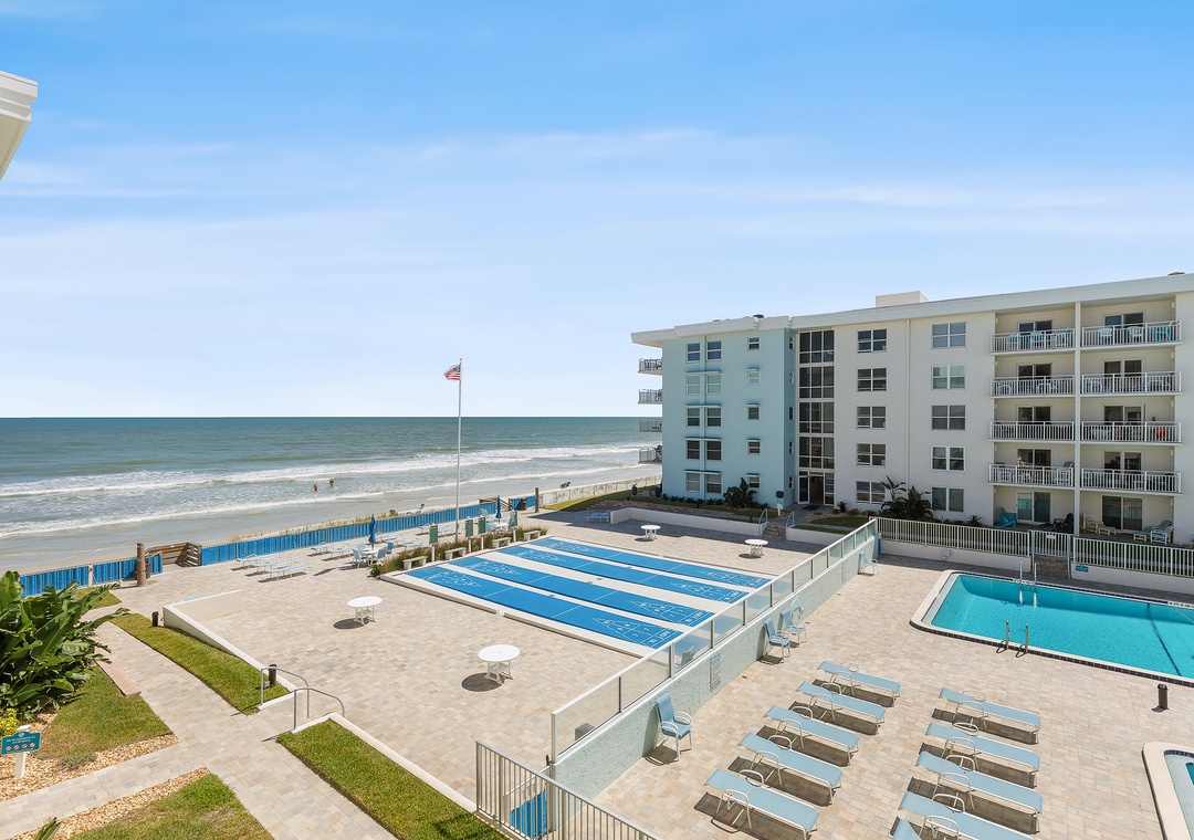 Ocean and beach view from the balcony