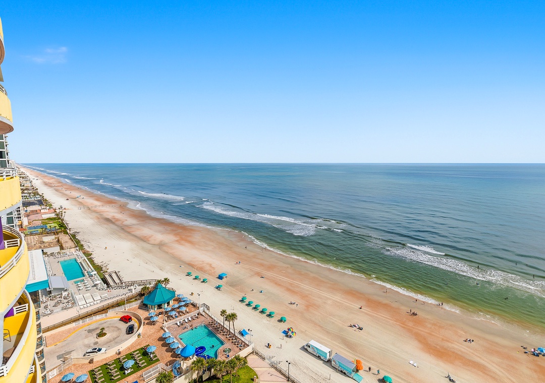 Views of Pool and Beach from Balcony