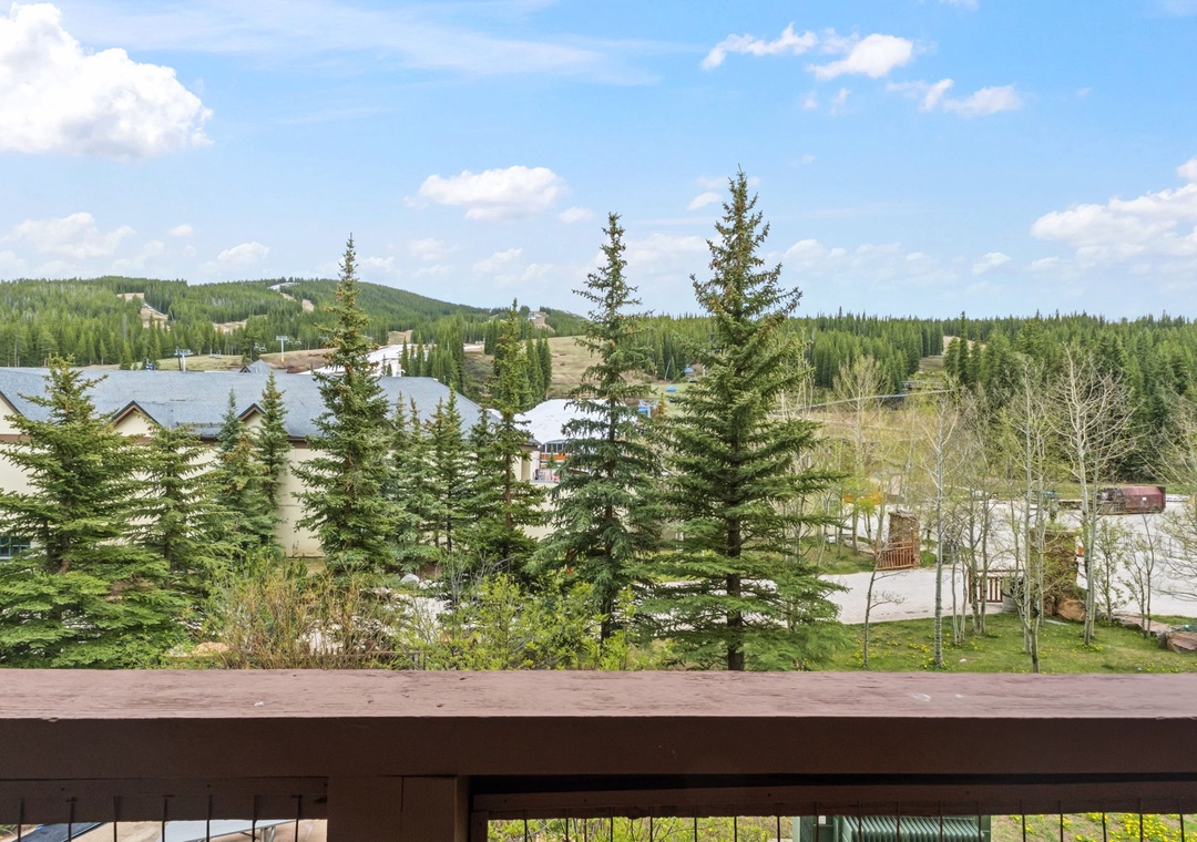Sweeping mountain and forest views define the scenic surroundings of this property, with expansive natural landscapes visible from the exterior vantage point.