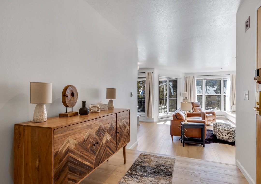 Tons of natural light floods the unit