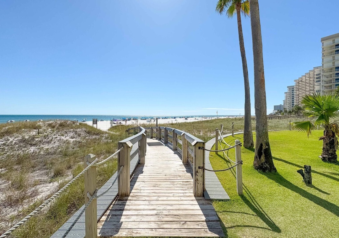 Private boardwalk to the beach