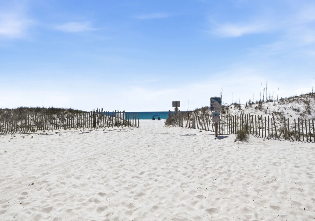 The beach is just a short walk away!